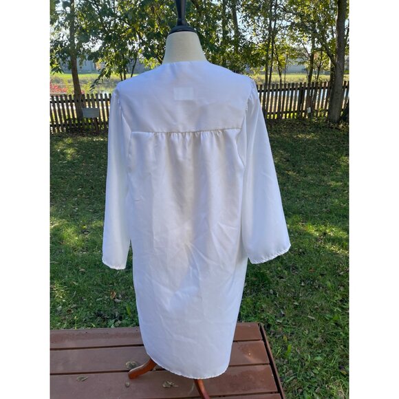 Jostens White Graduation Gown Size 54"-56" Polyester Made In Mexico - Picture 4 of 8